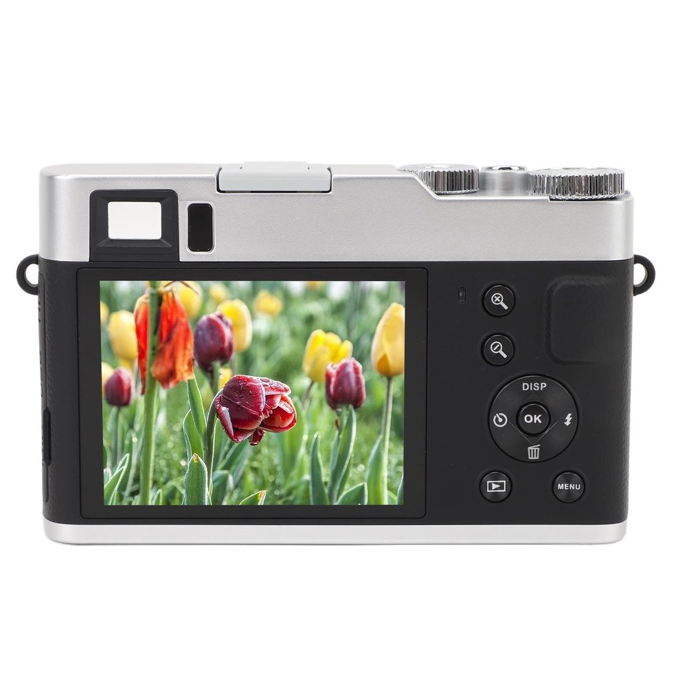 Yunseity 4K Digital Camera, 48MP 16X Digital Zoom Auto Focus Vlogging Camera with Flash, 2.8 Inch Screen Retro Compact Travel Camera for Photography and Video (Black)