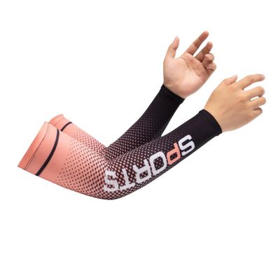 FVMECA 1 Pair Nylon Elastic Ice Silk Sports Style Outdoor Sunscreen Anti-UV Quick Drying Sweat Wicking Arm Sleeve