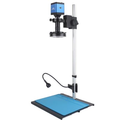 LIUZHENZHEN 13MP HDMI VGA Industrial Video Microscope Digital Microscope Camera 130X Zoom C Mount Lens for PCB Phone Repair Soldering Tools(A Stand)