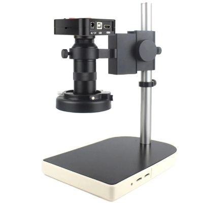LIUZHENZHEN 48MP 4K 1080P HDMI USB Industrial Video Microscope Digital Microscope Camera 130X Zoom C Mount Lens for Phone Repair Soldering(C Stand)