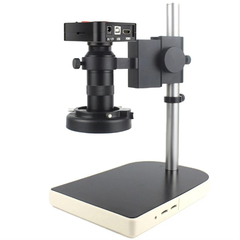 LIUZHENZHEN 48MP 4K 1080P HDMI USB Industrial Video Microscope Digital Microscope Camera 130X Zoom C Mount Lens for Phone Repair Soldering(C Stand)