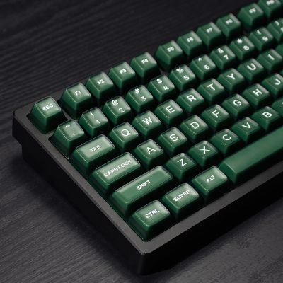 142 Keys PBT Doubleshot SA Keycaps Dark Green Translucent Keycaps Set Fit for 61/64/87/104/108 Cherry Mx Switches ISO ANSI Mechanical Keyboard