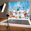 12x8ft Winter Christmas Backdrop Snowy Mountains Xmas Pine Tree Background Snowman Snowflake Gifts Home Wallpaper Decorations Photography Banner Family New Year Party Props Supplies view 3