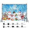 12x8ft Winter Christmas Backdrop Snowy Mountains Xmas Pine Tree Background Snowman Snowflake Gifts Home Wallpaper Decorations Photography Banner Family New Year Party Props Supplies view 4