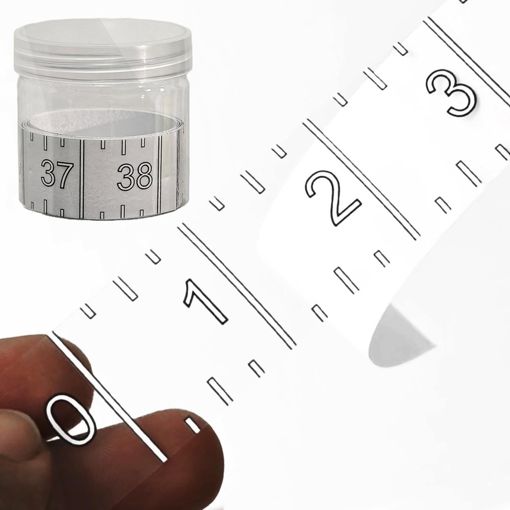 38" Boat Ruler Fish Measuring Sticker - Transparent Waterproof Decal Tape Measure - Clear Discreet Adhesive for Boat, Kayak, Net, Gaff, Table - 38 in Fish Rulers