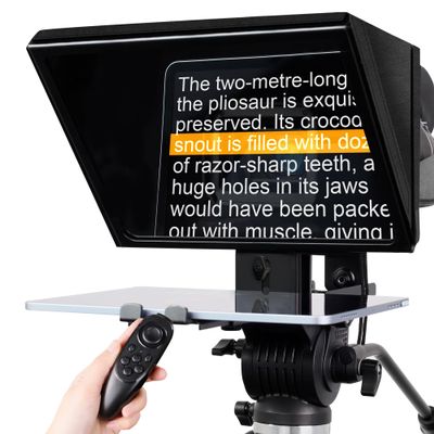GEIMRSY i2/12-inch All-Metal teleprompter, Lift The teleprompter and Remote Control, Using Tempered Optical Glass, Compatible with a Variety of Devices for a Variety of scenarios.