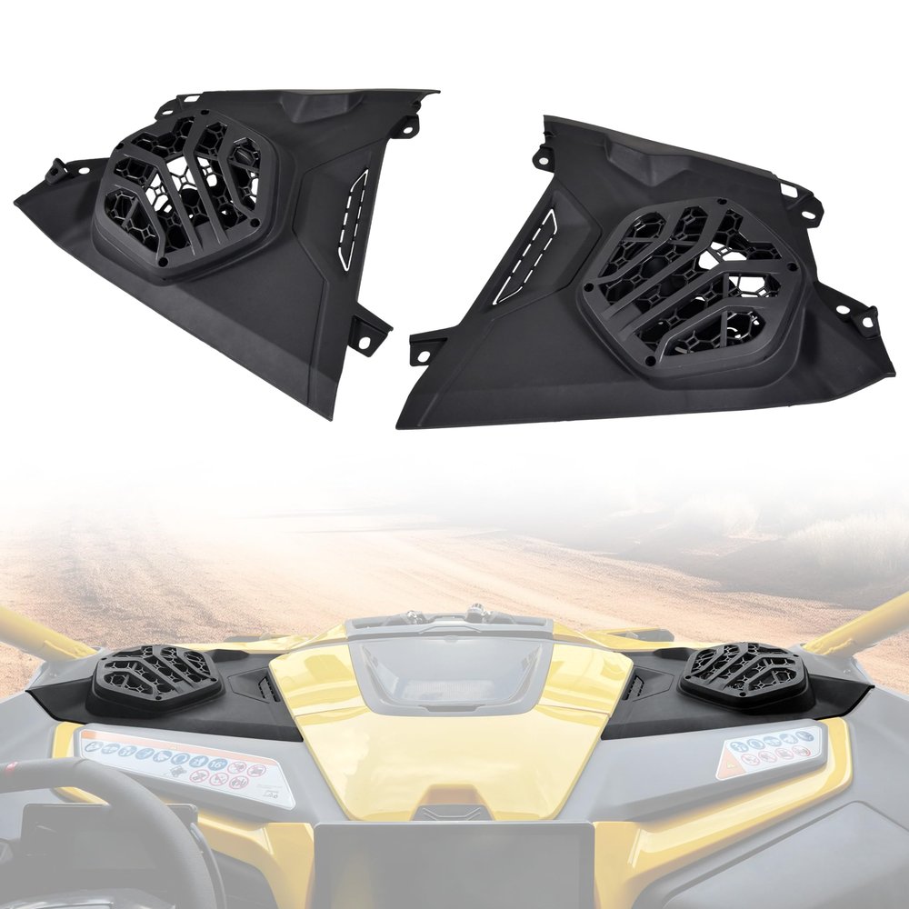 SLORIMOD 6.5" Front Dash Speaker Pods Panels for Can Am Maverick R 2024+, Dashboard Speaker Enclosure Panels for Can Am Maverick R 2024+ Stereo System Enclosure LH RH Dash Panels Accessories
