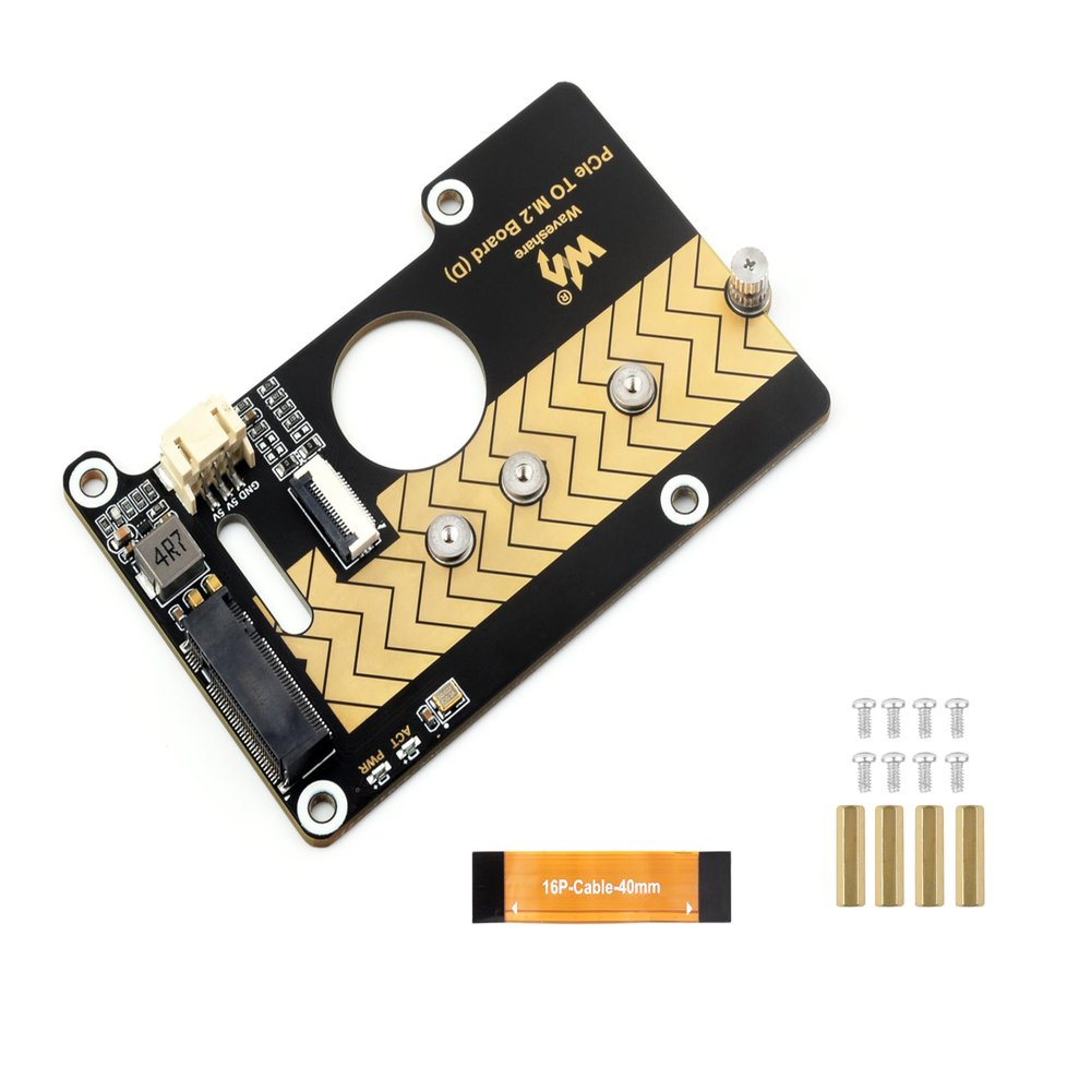 PCIe to M.2 Adapter Board Compatible with Raspberry Pi 5, PCIe to M.2 M Key Board Support 2280/2260 / 2242/2230 M.2 NVMe Solid State Drives, 8Gbps Data Rate, High-Speed Reading/Writing