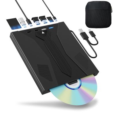 8 in 1 External Blu Ray Drive, Support 100G Disc USB 3.0 and Type-C Blu Ray Burner Portable Blu Ray DVD/CD/BD Player, 3D Optical Bluray Drive Compatible With Windows Macos for Macbook Laptop Desktop
