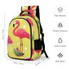 VTCTOASY Laptop Backpack for Men Women Lightweight Backpack Pink Flamingo And Watermelon Daypack Rucksack with Compartment Laptop Bag view 2