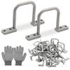 Aothotop 50 Pcs Cable Management D Ring - 2 Inch D Ring Aluminum Cable Distribution Ring for Sorting Out Electric Cables - Sliver view 1