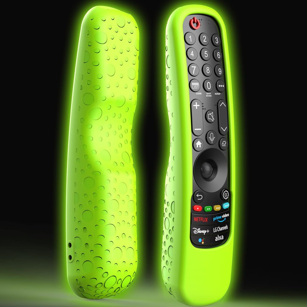 Case Cover for LG Magic Remote 2021-2024, Silicone Skin Sleeve for LG Smart TV Remote Control MR24GN MR23GA MR22GA AN-MR21GA Glow in The Dark Green