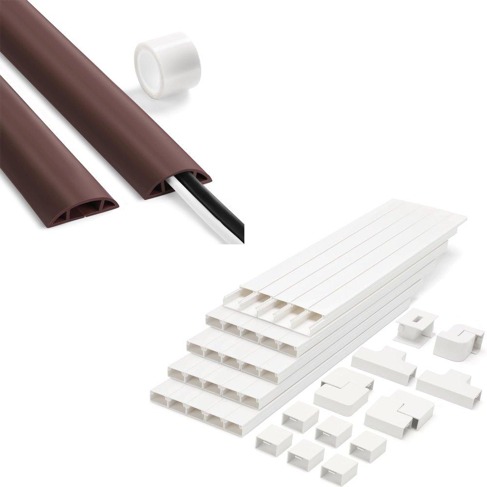 Floor Cable Cover 3ft Brown, LZEOY Cord Covers for Wires on Floor & Wall Cable Cover 392.5in