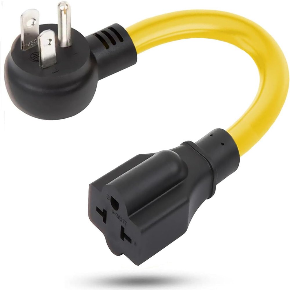 12AWG Right-Angle 15 Amp to 20 Amp Plug Adapter Cable, Heavy Duty Household AC Plug T Blade Power Extension Cord, for Nema 5-15P to 5-20R/ 6-15R/ 6-20R,15A 125V to 20A 250V Extension Cord, 1FT