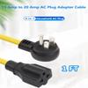 12AWG Right-Angle 15 Amp to 20 Amp Plug Adapter Cable, Heavy Duty Household AC Plug T Blade Power Extension Cord, for Nema 5-15P to 5-20R/ 6-15R/ 6-20R,15A 125V to 20A 250V Extension Cord, 1FT view 2