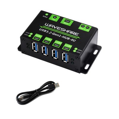 4-CH USB 3.2 Gen1 HUB, 4X Extended USB 3.2 Gen1 Ports, USB 3.2 Gen1 5Gbps Ultra-Fast Transmission,Compatible with Windows/Linux/Android Systems, No Driver Required, Plug-and-Play, with Metal Case