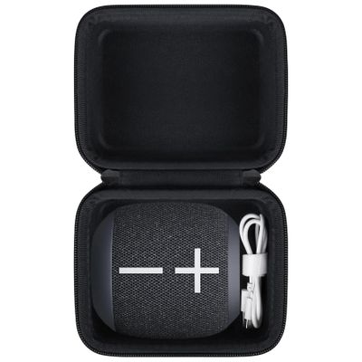 BOVKE Hard Travel Case for Ultimate Ears WONDERBOOM 4/3 /2 Portable Waterproof Bluetooth Speaker, UE WONDERBOOM 4 Dustproof Floating Speaker Holder, Extra Space for Charging Cables, Black