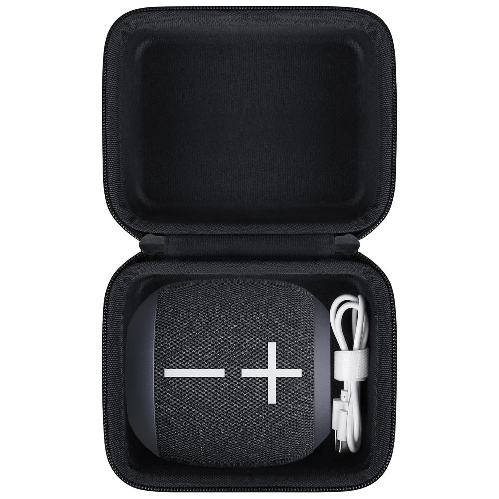 BOVKE Hard Travel Case for Ultimate Ears WONDERBOOM 4/3 /2 Portable Waterproof Bluetooth Speaker, UE WONDERBOOM 4 Dustproof Floating Speaker Holder, Extra Space for Charging Cables, Black