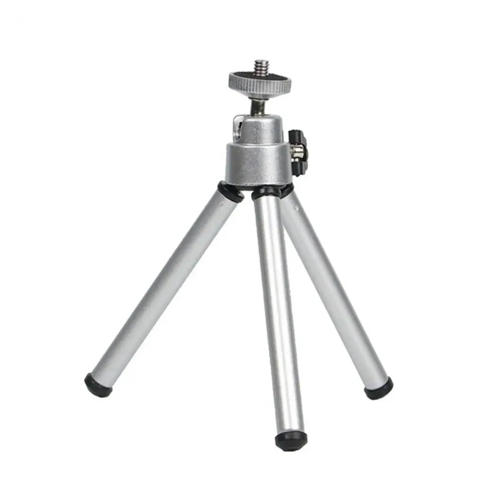 Mini Flexible Tripod 2 Section Bracket for Projector Camera(Silver)