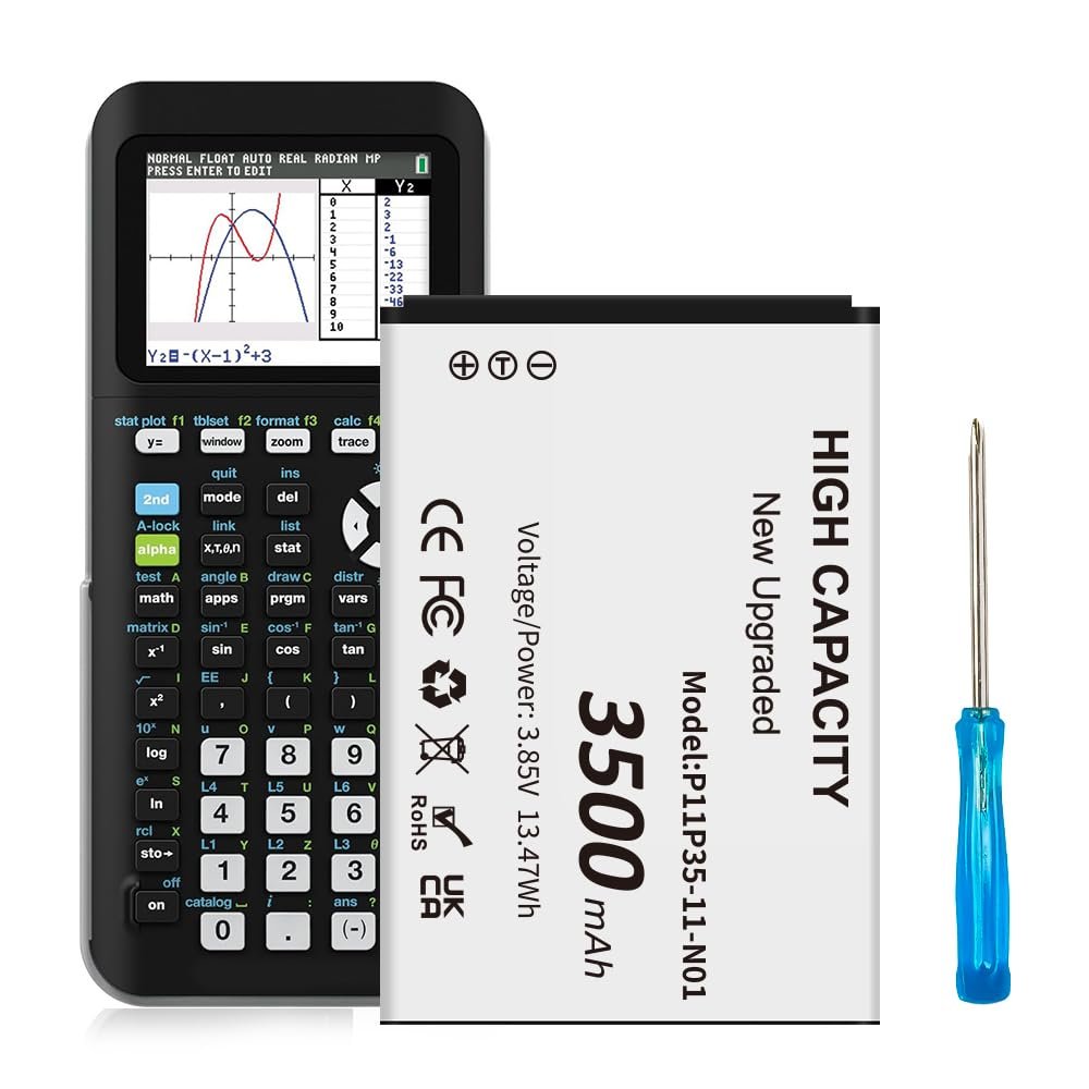 TI-84 Plus CE Battery, [3500mAh] High Capacity Replacement Battery Fits Texas Instruments TI 84 Plus CE, TI Nspire CX/CX II, P/N:P11P35-11-N01/3.7L, TI Nspire CX CAS/CX II CAS