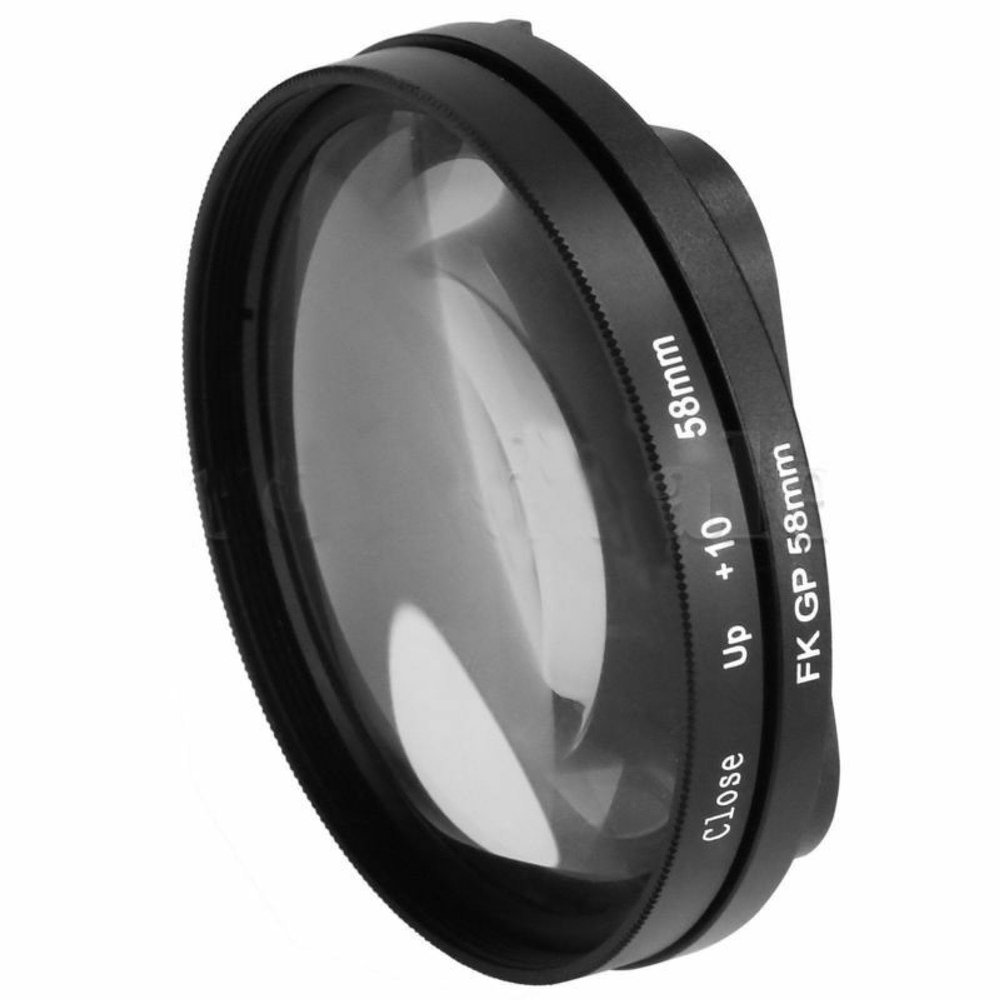 58mm Camera Lens Filter 10X Macro Filters for Hero 5 Waterproof Housing Case