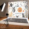 15x10ft Halloween Baby Shower Backdrop A Little Boo is Almost Due Background Cartoon Ghost Pumpkins Bats Spider Photography Banner Decorations Newborn Birthday Party Photo Booth Props view 3