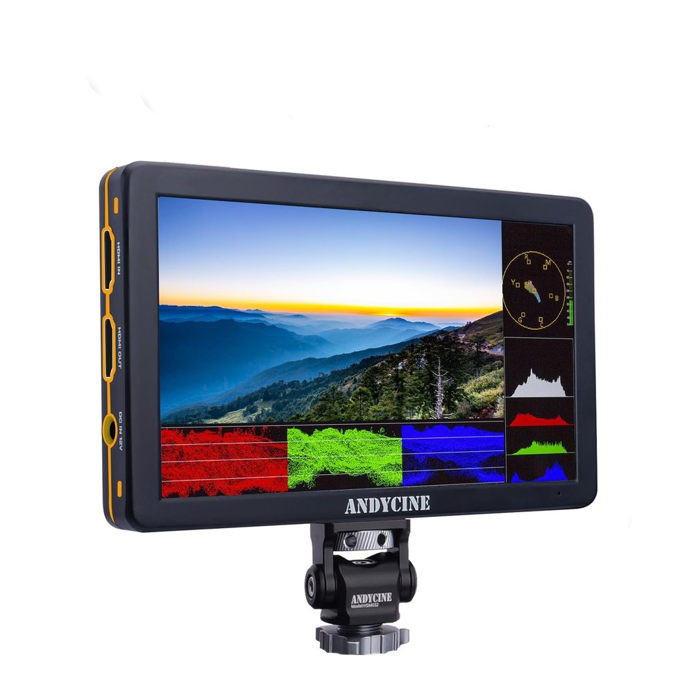 ANDYCINE Video Camera Monitor T6 HDMI 6 inch 4K DSLR 1920x1080 Durable Aluminum Shell On Camera Monitor with All Waveform,3D LUT, Focus Assist, False Color, Exposure, Zoom, Image Flip