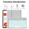 kenke for iPad 11/10th Gen Case with Keyboard 11/10.9 inch 2025 A16/2022, Detachable Wireless Bluetooth Keyboard Case with Right Side Pencil Holder, Backlit White Square Keycaps (Gray) view 2