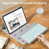kenke for iPad 11/10th Gen Case with Keyboard 11/10.9 inch 2025 A16/2022, Detachable Wireless Bluetooth Keyboard Case with Right Side Pencil Holder, Backlit White Square Keycaps (Gray) view 3