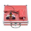 2.5420mm Loupe Optical Glasses Magnifier Glasses with 5W LED Headlight Lamp + Aluminum Box (Red) view 1