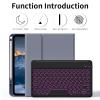 kenke for iPad 11/10th Gen Case with Keyboard 11/10.9 inch 2025 A16/2022, Detachable Wireless Bluetooth Keyboard Case with Left Side Pencil Holder, Backlit Black Square Keycaps (Purple) view 2
