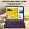 kenke for iPad 11/10th Gen Case with Keyboard 11/10.9 inch 2025 A16/2022, Detachable Wireless Bluetooth Keyboard Case with Left Side Pencil Holder, Backlit Black Square Keycaps (Purple) view 4