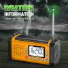 PRUNUS J-924 10000mAh/37000mWh Hand Crank Radio, AAA Batteries Powered Emergency Radio Solar, NOAA Weather Radio AM/FM/SW, USB Charging, Torch& Reading Light, SOS Alarm, Power Bank view 3