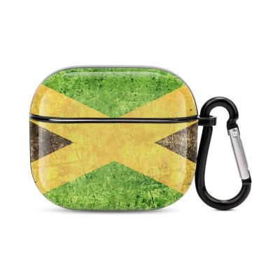 Jamaican Flag Compatible with Airpods 3 Case Cover,Case for AirPods 3rd Generation Case with Keychain Hard Shell Shockproof