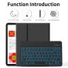 kenke for iPad 11/10th Gen Case with Keyboard 11/10.9 inch 2025 A16/2022, Detachable Wireless Bluetooth with Right Side Pencil Holder, Backlit Black Square Keycaps (Black) view 2
