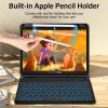 kenke for iPad 11/10th Gen Case with Keyboard 11/10.9 inch 2025 A16/2022, Detachable Wireless Bluetooth with Right Side Pencil Holder, Backlit Black Square Keycaps (Black) view 4