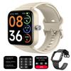 SKG Smart Watch for Women Men with 2 Bands, Alexa Built-in 1.8" Smartwatch (Answer/Make Call) 100+ Sports Fitness Watch with Heart Rate SpO2 Monitor IP68 Waterproof iOS Android Compatible view 1