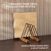Big Fudge Vinyl Acacia Wood Record Storage - LP Holder with Scratch-Resistant Base - Album Collection Display Stand - Easy-Assemble Organizer Rack for Records - Holds 30-40 LPs view 2