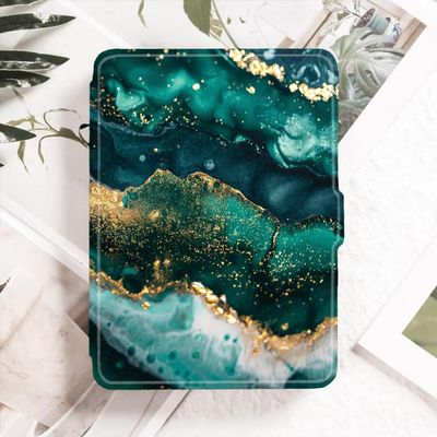 Case for Kindle Scribe (10.2", 2022 Release), Smart Case with Pen Holder & Auto Wake/Sleep Function for 10.2-Inch Kindle Scribe (2022 Released)- Green Marble