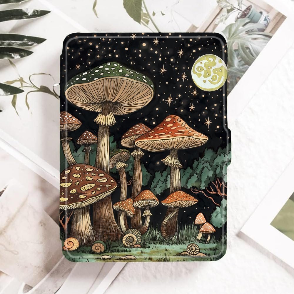 Case for Kindle Paperwhite (5Th/6Th/7Th Gen, 6 Inch - Model No.Dp75Sdi Or Ey21), Smart Cover with Auto Sleep/Wake-Night Starry Sky Mushroom
