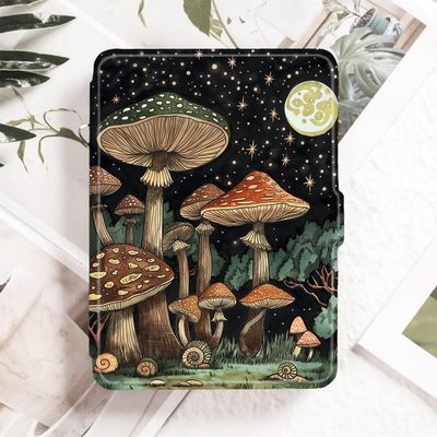 Case for 6 Kindle 10Th Gen 2019(Model No. J9G29R), Slim Protective Cover with Auto Wake/Sleep, Not Fit Kindle Paperwhite Or Kindle Oasis-Night Starry Sky Mushroom