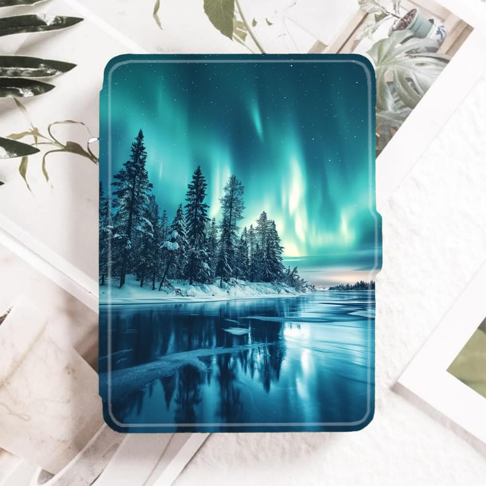 Case for Kindle Scribe (10.2", 2022 Release), Smart Case with Pen Holder & Auto Wake/Sleep Function for 10.2-Inch Kindle Scribe (2022 Released)-Natural Forest Aurora