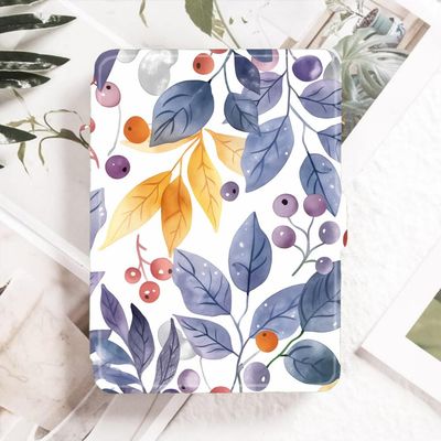 Case for Kindle Paperwhite 10Th Gen / 10 Generation 2018 Released - Slim Light Smart Cover Sleeve with Auto Sleep Wake-Berries Blue Leaves