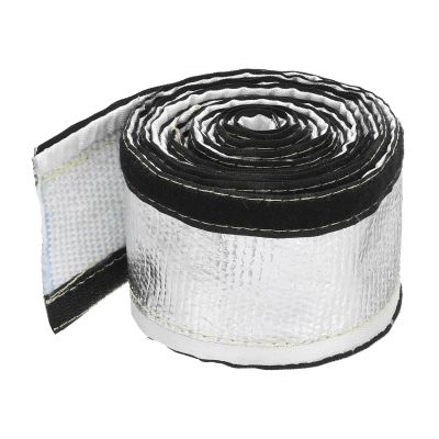 MECCANIXITY 1.5mm Heat Shroud Aluminized Sleeving 9/16" ID x 10FT Aluminum Metallic Fiberglass Heat Shroud for Fuel Lines Cables Electrical Wiring
