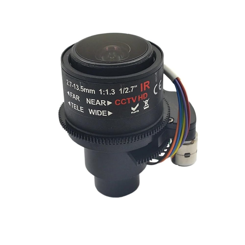 2MP 2.7-13.5mm Electric Varifocal CCTV Lens F1.3 1/2.7" Auto Zoom M14/D14 Mount IR Cut for IP/AHD Cameras - Lens for Clear and Detailed Surveillance Footage