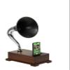 Decor Antique Gramophone Acoustic Speaker  Non-Electric Smartphone Amplifier & !Phone Dock Stand, Vintage Style in Black Finish (Black_Brown-1) view 2