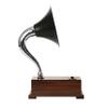 Decor Antique Gramophone Acoustic Speaker  Non-Electric Smartphone Amplifier & !Phone Dock Stand, Vintage Style in Black Finish (Black_Brown-1) view 4