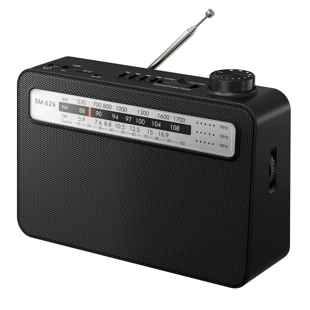 MIPDIIT Portable AM FM Radio with Bluetooth Speaker, AC Plug in/USB C Rechargeable or D Battery Operated Transistor Radio, 5W Speaker, 3.5mm Earphone Jack, Support TF Card/USB Playing