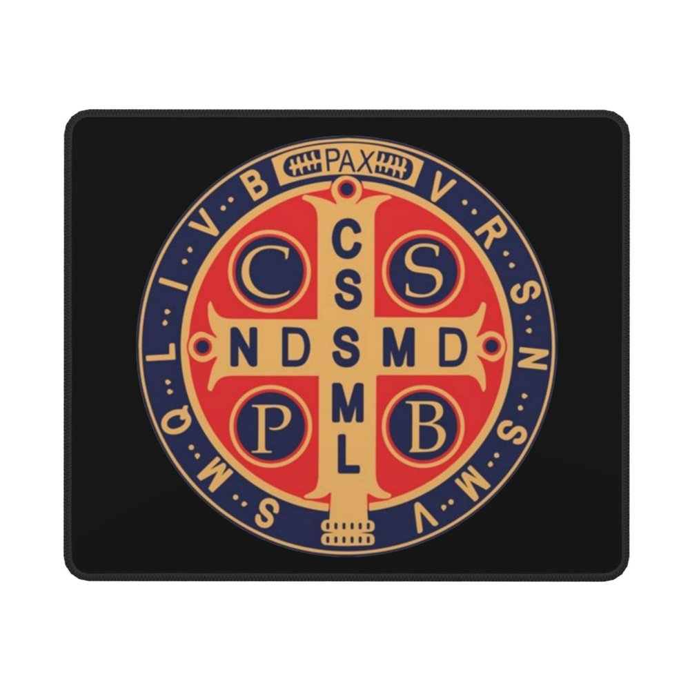 St Benedict Medal Holy Cross Logo Mouse Pad Office Products and Gaming Mousepad for Laptop, Computer and PC