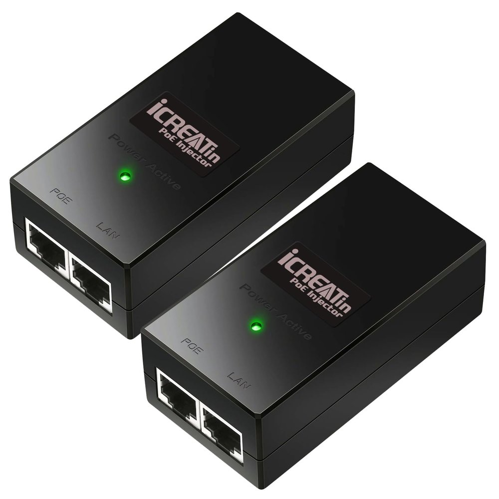 Gigabit POE Injector Adapter, IEEE 802.3af Compliant, 10/100/1000Mbps RJ45, Replace for Ubiquiti U-POE-AF, U6+, EN15GF, TP-Link TL-POE150S, TRENDnET TPE-113GI, 2 Pack